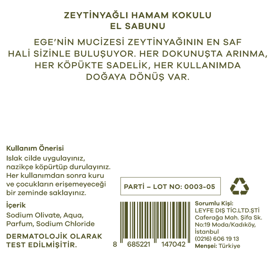 Merhem Ritüel - Zeytinyağlı Hamam Kokulu Katı Sabun 150 gr.