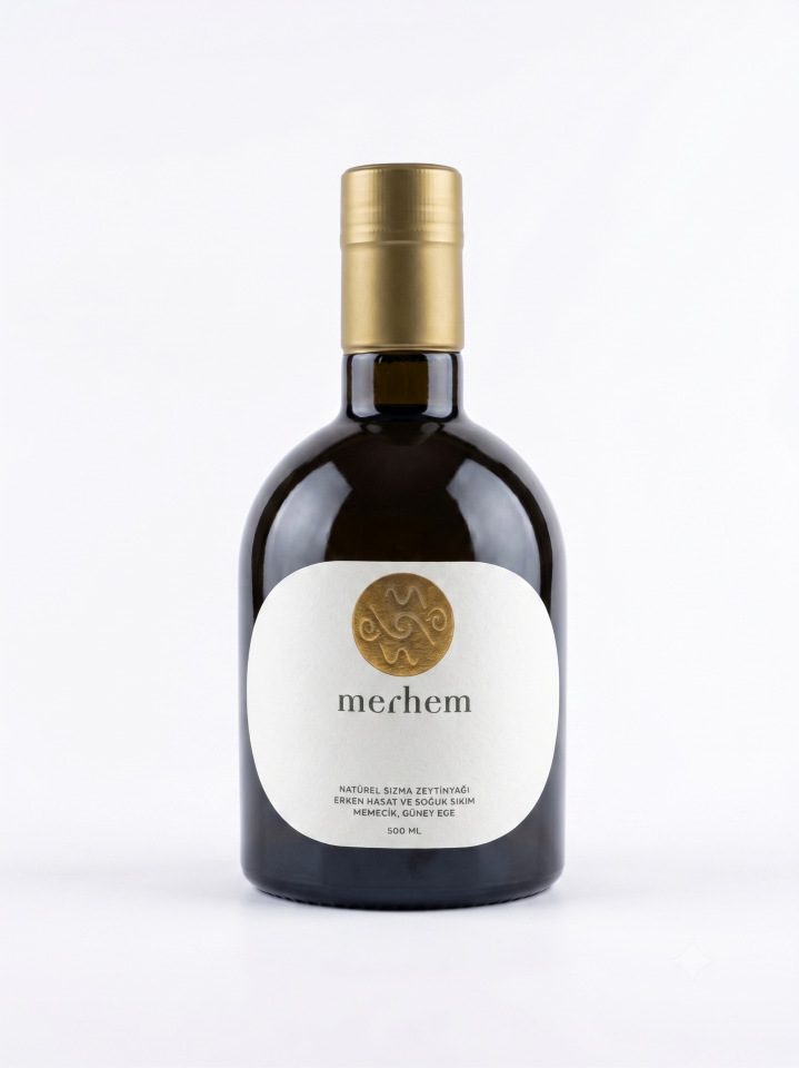 Merhem - Memecik Zeytinyağı 500 ml Erken Hasat Natürel Sızma Soğuk Sıkım