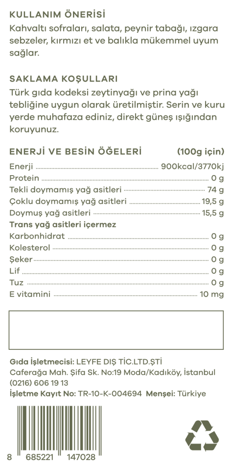 Merhem - Coğrafi İşaretli Ayvalık Zeytinyağı 1 Lt Teneke Erken Hasat Soğuk Sıkım